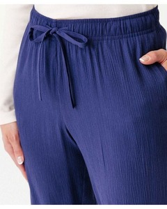 OEM High Quality <b>Ladies</b> Harem Pleated Crinkle Flared <b>Pants</b> Wide Leg Palazzo Plain Baggy Trousers Women's OEM High - Product Image 3