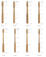 Poteaux de balustrade modernes en chêne rouge massif de haute qualité pour escalier intérieur d'hôpital - Durables, écologiques, multifonctionnels et faciles à installer