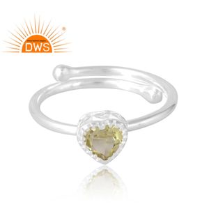 Anillo de piedras preciosas de topacio limón Natural de Plata de Ley 925, joyería personalizada para mujer, regalo para ella - Product Image 3