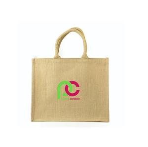 Toile de jute stratifiée avec revêtement en PE naturel, couleur de logo personnalisé, sacs fourre-tout d'épicerie écologiques, sac à provisions en jute réutilisable - Product Image 6