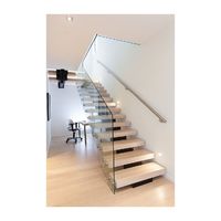 Ace Escalier intérieur droit avec poutre en acier Escalier flottant mono stringer personnalisé avec garde-corps