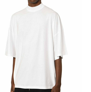 เสื้อยืดผ้าฝ้ายหนาสำหรับผู้ชาย300gsm หนาคอกลมพร้อมไหล่ตกไซส์ใหญ่พิเศษ - Product Image 5