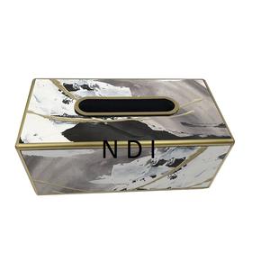 Porta Servilletas de Papel Rectangular con Acabado Esmaltado para Sala de Estar, Comedor y Hogar, Caja Decorativa para Guardar Servilletas - Product Image 1