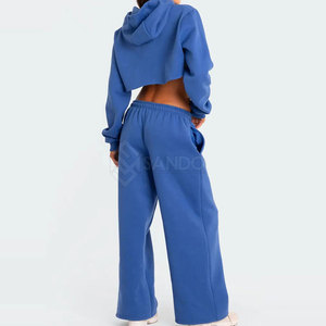 ¡Venta al por mayor de pantalones acampanados personalizados para mujer, ropa de calle con cintura elástica para el invierno con estilo frontal plano en línea! - Product Image 4