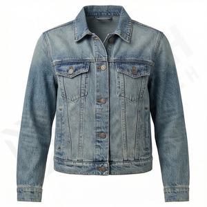 Veste en jean pour femme époustouflante, boutonnée sur le devant, coupe ajustée, taille ajustable, look simple et élégant, mode quotidienne, tendance moderne de la rue - Product Image 1