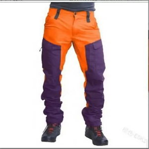 Pantalones Cargo Color Block para Hombre, Multibolsillos, Casuales, para Motociclismo, Ligeros, Tipo Jeans - Product Image 1