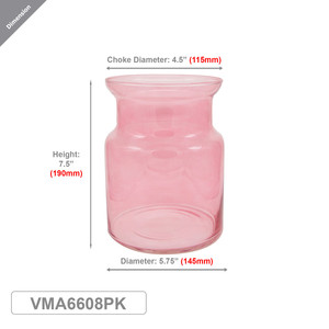 VMA6608PK - Florero Rosa Bridgerton con Borde Fruncido, Soplado a Máquina - 7.5 - Product Image 3