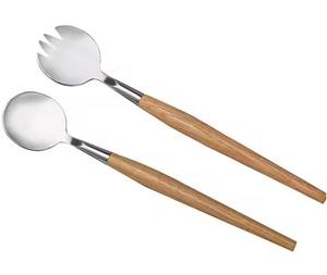 Ensemble de serveurs à salade en acier inoxydable de conception nouvelle avec des caractéristiques écologiques et compatibles lave-vaisselle pour la cuisine et les mariages - Product Image 3