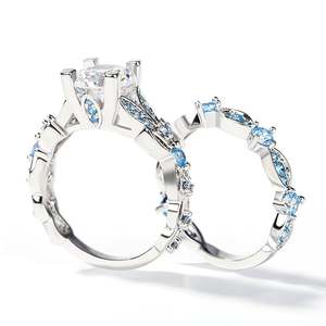 Jeulia Butterfly Round Cut <b>Sterling</b> <b>Silver</b> Engagement Ring <b>Set</b> - Product Image 4