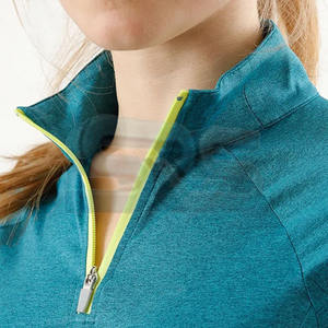 Camisetas ecuestres de mujer con logotipo personalizado, ropa de competición de manga corta para montar a caballo, tela de malla, & Breeches Jodhpur, capa base superior - Product Image 5