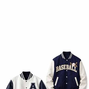 Veste de baseball varsity pour homme de haute qualité fabriquée par un fabricant OEM, broderie personnalisée, manches en cuir, veste coupe-vent - Product Image 6