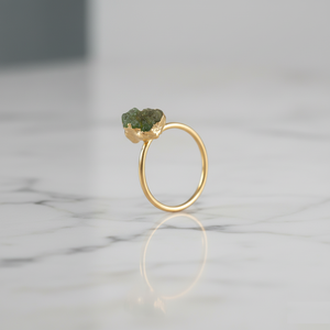 Handmade 925 Sterling Silver <b>Ring</b> Rugged <b>Peridot</b> Classic Style Electroplated Gold Boho Style Birthday Anniversary Gift - Product Image 3