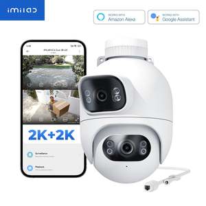 IMILAB EC6 Dual 2K+2K Outdoor Security <b>Camera</b>, 360° PTZ, Human & Vehicle Detection, Spotlight&Siren Alarm, WiFi & <b>Wired</b> Ethernet - Product Image 1