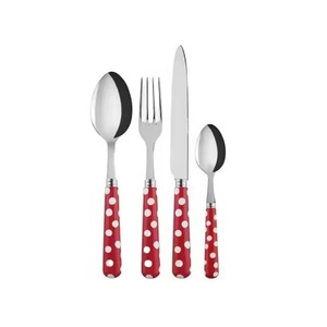 Mirrored Steel Metal Food Safe Flatware Set With Blue Enamel Handle <strong>2</strong> Spoon <strong>1</strong> Fork and <strong>1</strong> Knife Gold <strong>Cutlery</strong> Set <strong>in</strong> Acrylic - Product Image 3