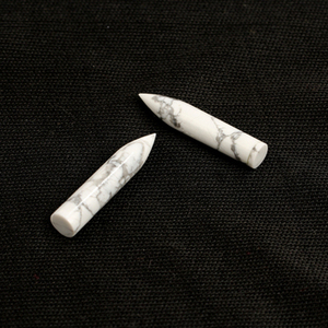 ควอตซ์ทรงกระสุนเรียบ6x30มม. สีขาว howlite briolette ธรรมชาติคุณภาพสูงสำหรับการทำเครื่องประดับรักษา - Product Image 5