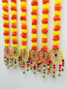 Guirnalda de flores de caléndula Artificial de plástico duradero Multicolor, decoración colgante de Chakri de 4 pies, uso interior/exterior para boda en casa - Product Image 5