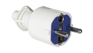 Spina bipolare con TTL, gomma bianca, 16A 250V, gomma termoplastica (Solera 706CB) - Product Image 1