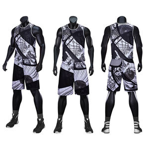 Uniforme de entrenamiento de baloncesto sin mangas unisex personalizado al por mayor 100% poliéster transpirable secado rápido diseño impreso todas las estaciones - Product Image 5