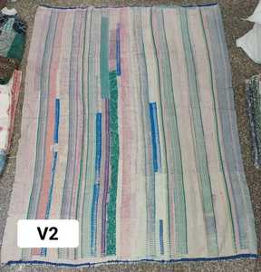 Kantha traditionnel cousu à la main 100% coton fait à la main réversible Kantha durable Vintage fabriqué à la main Boho Chic Kantha - Product Image 2