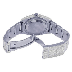 นาฬิกาข้อมือสีเงินหน้าปัดโรมันสุดเก๋ประดับเพชรทำด้วยมือทำจากสแตนเลสสตีลนาฬิกางานปาร์ตี้แบบหรูหราทำจากแก้ว - Product Image 4