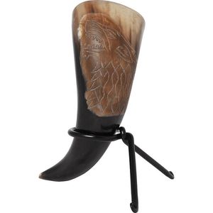 Cuerno para beber vikingo Cuerno para beber de lujo vikingo natural con soporte Tazas artesanales naturales Accesorio de cerveza fresca para fiesta de Navidad - Product Image 5