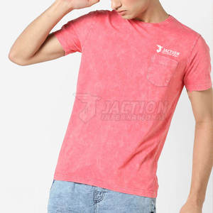 Último diseño 100% Camiseta de algodón para hombres ropa casual color personalizado ajuste suelto impreso lavado ácido camisetas con logotipo personalizado - Product Image 1