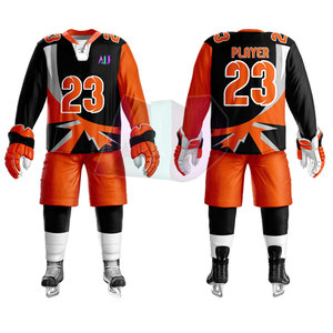 Uniformes de Hockey sobre Hielo al por Mayor, Colores, Logotipos y Tallas Personalizadas |   100% Poliéster Transpirable que Absorbe la Humedad para Equipos - Product Image 1