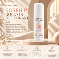 Déodorant Roll-On à la Rose Musquée Marque Privée 75ml |   Sans alcool ni aluminium |   Fabricant OEM Espagne