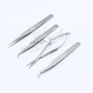 Pince à épiler d'extension de cils en acier inoxydable durable de soins de beauté personnels personnalisés de la meilleure qualité avec pointe pointue grande quantité - Product Image 3