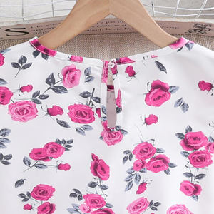 ชุดสูทแฟชั่นสองชิ้นสำหรับเด็กผู้หญิงพิมพ์ลายแขนกุดแบบเรียบง่าย - Product Image 5