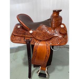 Selle anglaise en cuir véritable fabriquée en Inde avec arçon en bois, prix compétitif, 100% cuir, écologique, durable, selle de course - Product Image 3