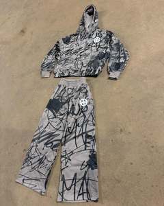 Survêtement pour homme à manches longues, taille élastique, 100% coton, léger, séchage rapide, fermeture éclair intégrale, adulte, faible MOQ - Product Image 2