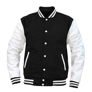 Veste universitaire en cuir de vache et laine de haute qualité OEM pour hommes conception personnalisée patchs broderie Lettermen veste de baseball - Product Image 3