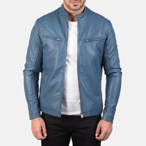 Chaqueta de cuero para hombre, chaqueta de cuero para motocicleta para hombre Punk con cuello levantado para jóvenes para hombre, envío DDP - Product Image 2