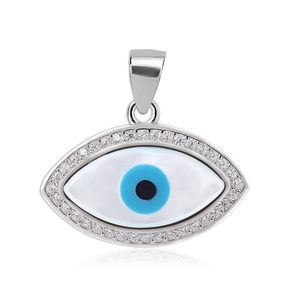 NOVAMART Fine Platinum Evil Eye Pendant for Men & Women-Blue Diamond Accent 925 Silver Stylish <b>Gift</b> <b>Sister</b> Boys Girls Wholesale - Product Image 2