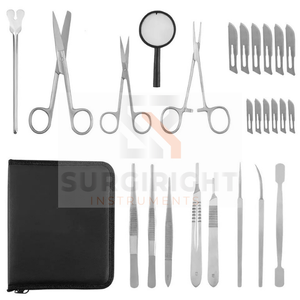 เครื่องมือผ่าตัดสัตวแพทย์ทำจากสแตนเลสพร้อมเคสหนังสำหรับการฝึกผ่าตัดสำหรับนักเรียนโดยใช้เครื่องมือผ่าตัด - Product Image 4