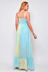 Summer Hot Collection V Neck Long Lurex Tie Dye Maxi Dress Pour Femmes Party And Resort Wear Beach High Fashion Long Girls Dress - Product Image 4