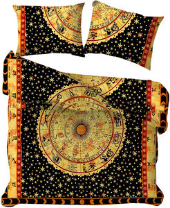 Nữ Hoàng Kích Thước Có Thể Đảo Ngược Bông Duvet Cover <span class=keywords><strong>Set</strong></span> Handmade Mặt Trời Mặt Trăng Hoàng Đạo Comforter Với Gối Giá Rẻ Tấm Bộ - Product Image 1
