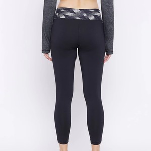 Mallas de Yoga personalizadas para mujer, mallas de cintura alta para gimnasio, mallas de entrenamiento de pierna ancha con estampado de talla grande para Fitness - Product Image 2