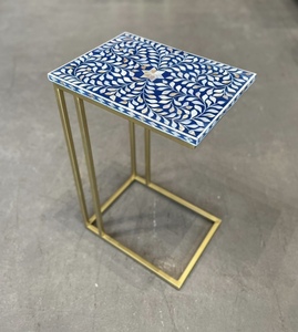 Factory Wholesale Price MOP Inlay Table With Iron <b>Stand</b> Home Decor Product Round Table Stylish Coffee Table Best Seller Stool - Product Image 6