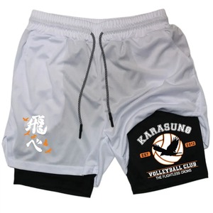 <b>Men's</b> Summer Fitness Casual Anime mesh <b>shorts</b> 2 in 1 Compression <b>Shorts</b> for <b>Men</b> Gym Workout Running Athletic Activewear - Product Image 2