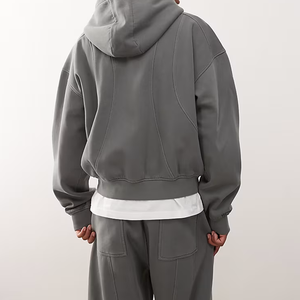 Custom <b>Oversized</b> Men's Winter Heavyweight 100% Cotton Sportswear Embroidered Hoodie <b>Sweatpants</b> Suit Jogger Casual Tracksuits - Product Image 3