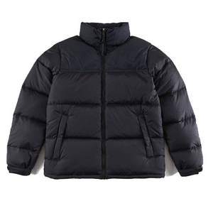 Veste matelassée en toile brodée pour homme sur mesure, noire, lourde, isolée, finition mate, chaude, parka d'extérieur, fabrication OEM - Product Image 1