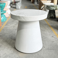 Venta al por mayor estilo de vida mesa de centro mezcla de hormigón Material muebles de exterior mesa de hormigón de madera de fábrica vietnamita