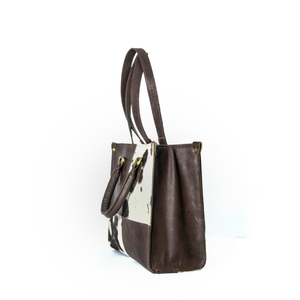 Bolso de mujer hecho de cuero de vaca natural y pelo en el elegante monedero de cuero genuino - Product Image 3