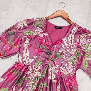 Vestido largo con gradas Earthy Elegance con estampado cultural y mangas abullonadas para el estilo de verano y fin de semana - Product Image 5