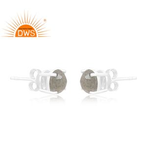 Mejor Venta de plata esterlina fina labradorita natural piedra preciosa Stud pendiente joyería personalizada fabricante - Product Image 3