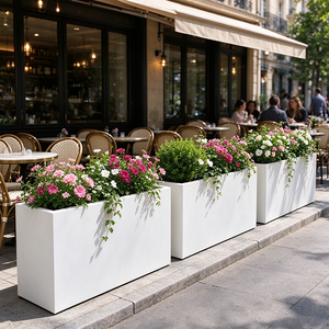 Vente en gros d'usine : Jardinières modernes d'extérieur pour fleurs, bacs à plantes urbains en métal, taille, couleur et logo personnalisables - Product Image 5