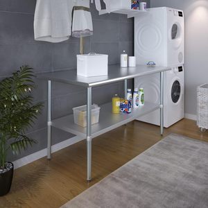 โต๊ะทำงานสแตนเลสโต๊ะเตรียมอาหารในครัวโลหะ NSF ส่งตรงจากโรงงานภาษีต่ำ - Product Image 4