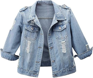 Veste en jean à manches longues pour femmes de haute qualité Mode d'hiver Tendance Nouvelle arrivée Rembourrage en coton Doublure en laine Prix de gros - Product Image 1